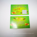 Top quality customized colorful printing scratch off lucky game win card/label/ticket